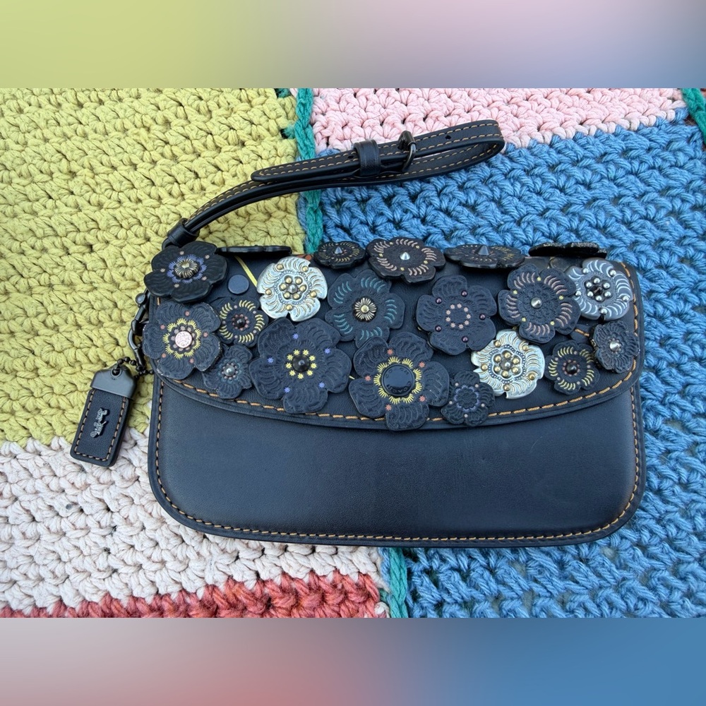 Coach Clutch With Tea Rose